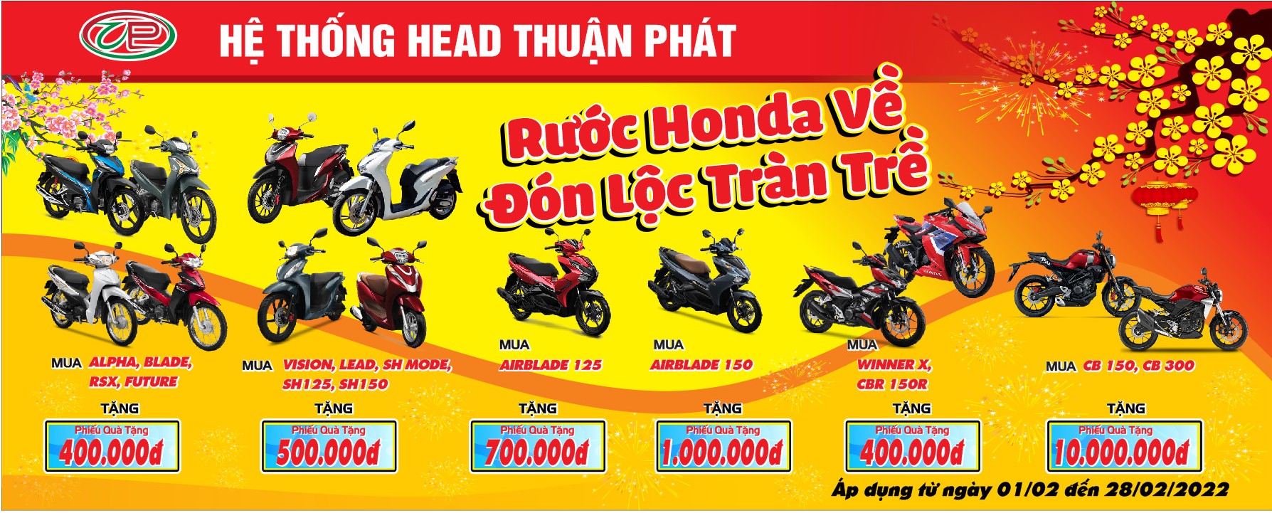 RƯỚC HONDA VỀ ĐÓN LỘC TRÀN TRỀ