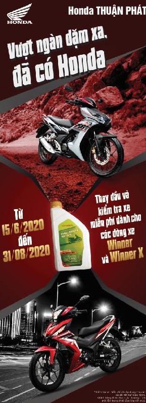 ƯU ĐÃI CỰC SOCK DÀNH CHO XE WINNER VÀ WINNER X. VƯỢT NGÀN DẶM XA - ĐÃ CÓ Honda