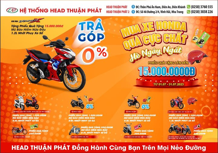 CHƯƠNG TRÌNH KHUYẾN MÃI - MUA XE HONDA - QUÀ CỰC CHẤT - HÈ NGÂY NGẤT