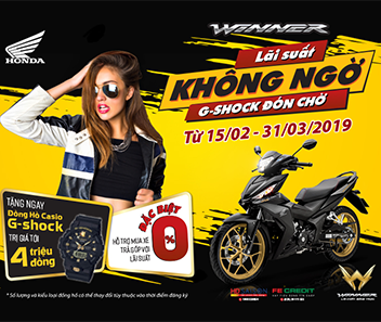 Rinh quà hấp dẫn cùng Honda WINNER 150 – “Lãi suất không ngờ, G-shock đón chờ” –